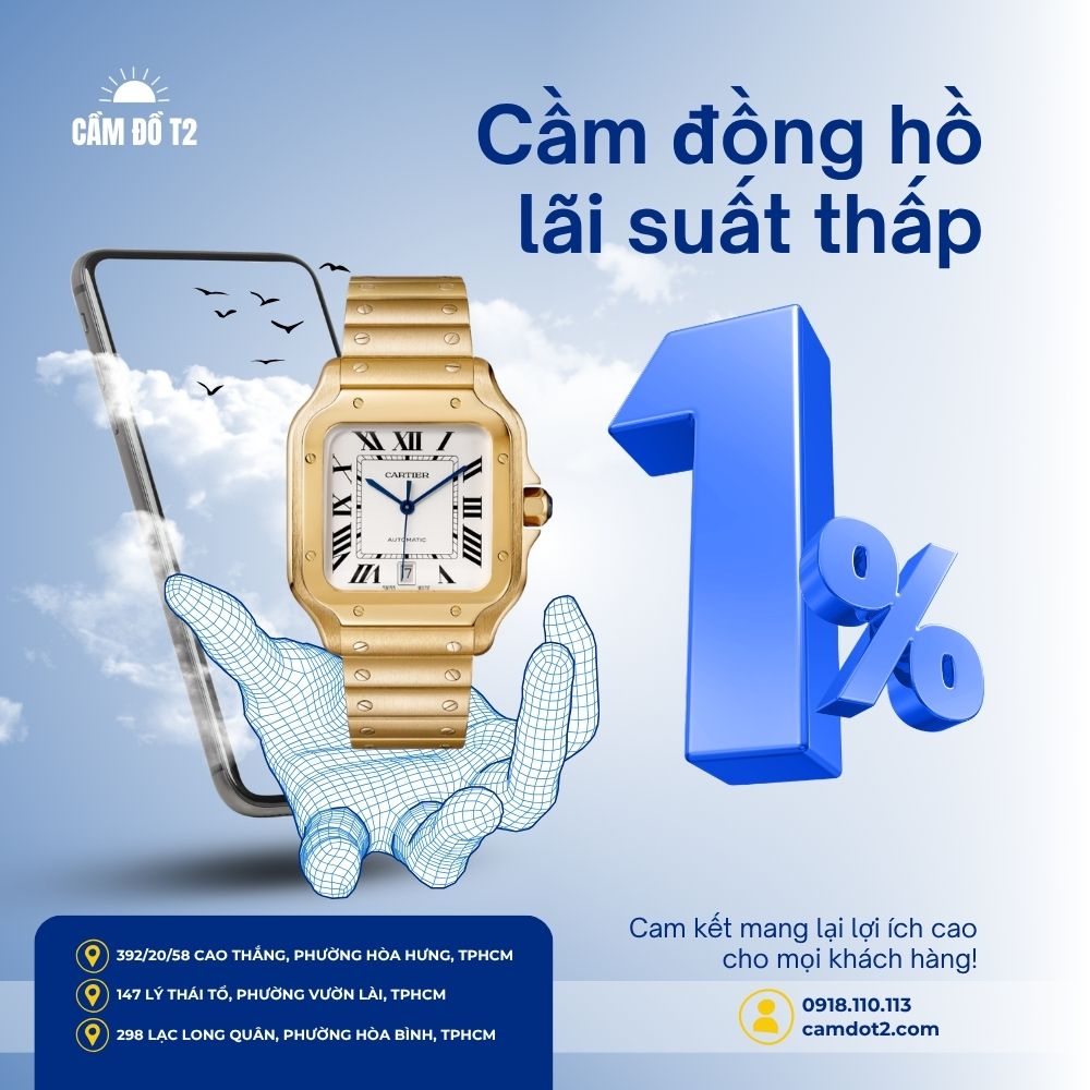 cầm đồng hồ Cartier Santos