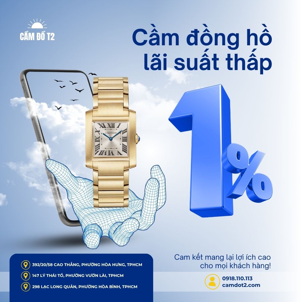 cầm đồng hồ Cartier Tank