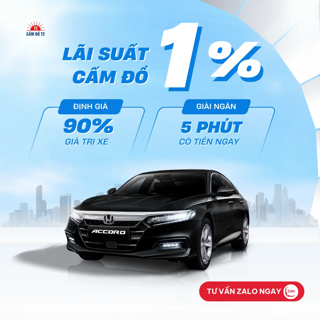 Cầm đồ xe ô tô Honda Accord lãi suất 1%