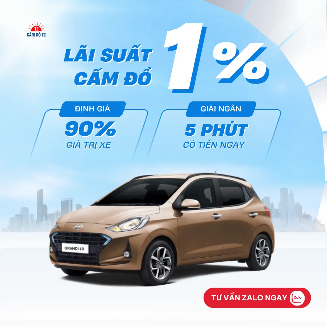 Dịch vụ cầm xe hơi Hyundai Grand i10 tại hệ thống Cầm Đồ T2