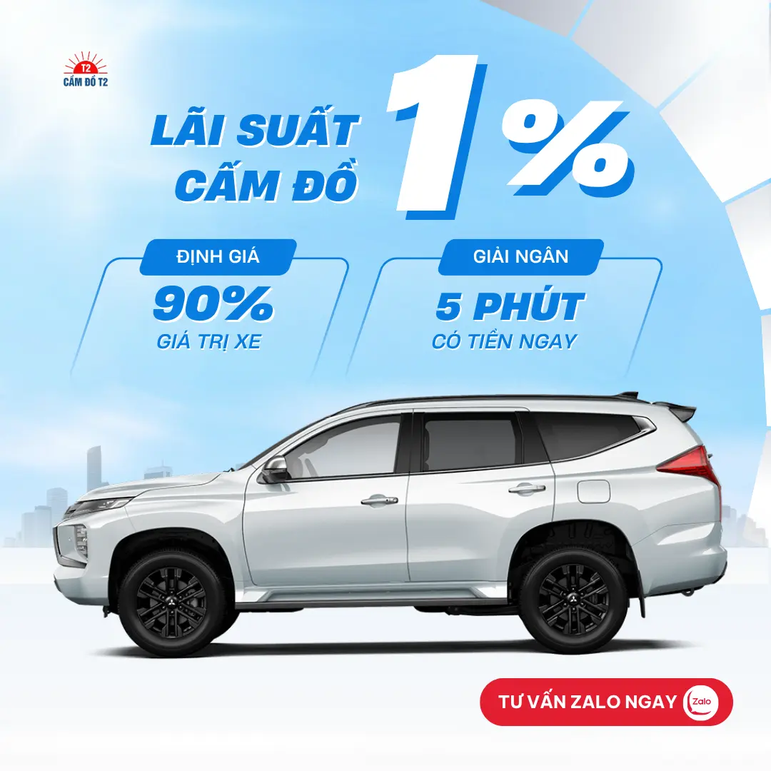 Dịch vụ cầm đồ xe ô tô mitsubishi pajero sport lãi suất thấp 1% tại hệ thống Cầm Đồ T2