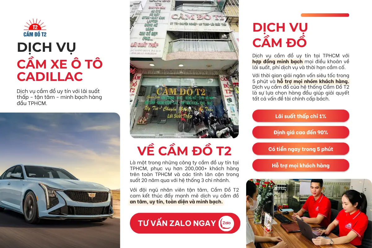 Những lợi ích của dịch vụ cầm đồ xe hơi của hệ thống Cầm Đồ T2