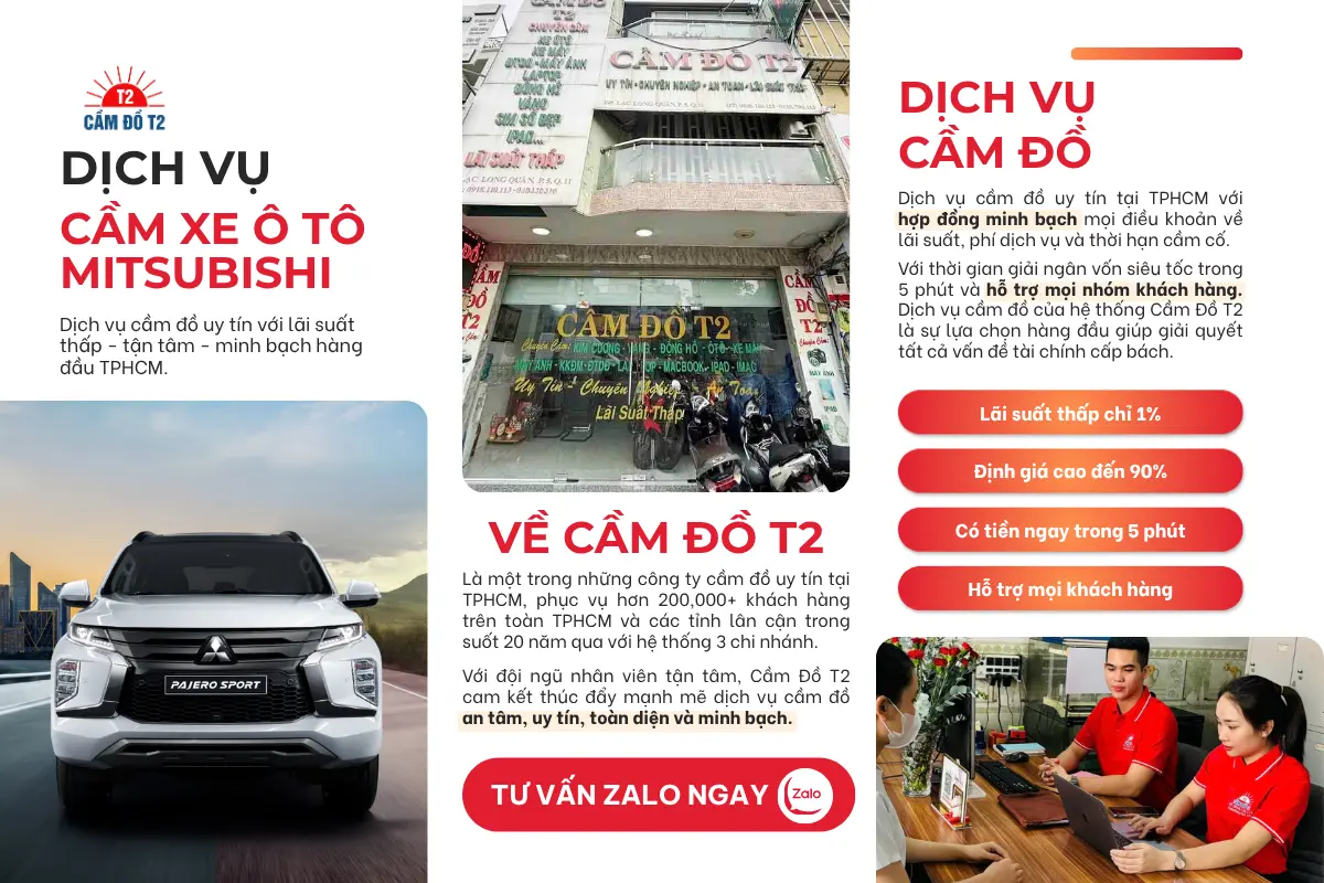 Dịch vụ cầm đồ xe ô tô Mitsubishi