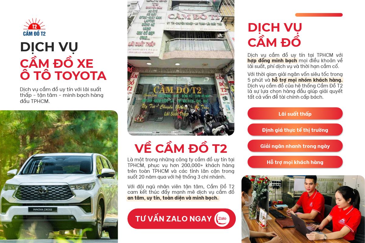 Dịch vụ cầm xe ô tô Toyota