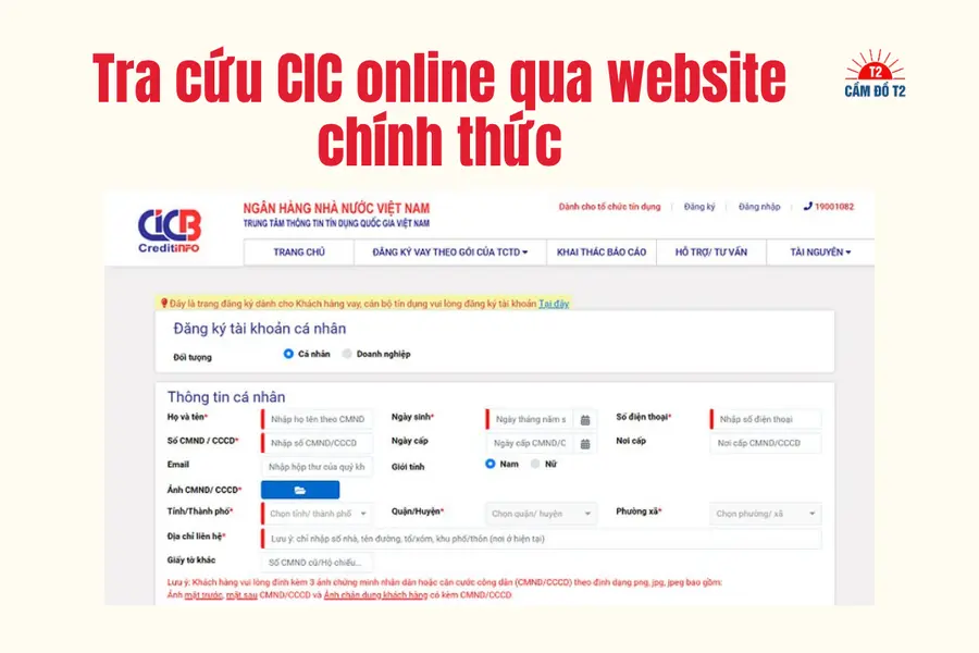 Tra cứu nợ xấu qua website chính thức của CIC