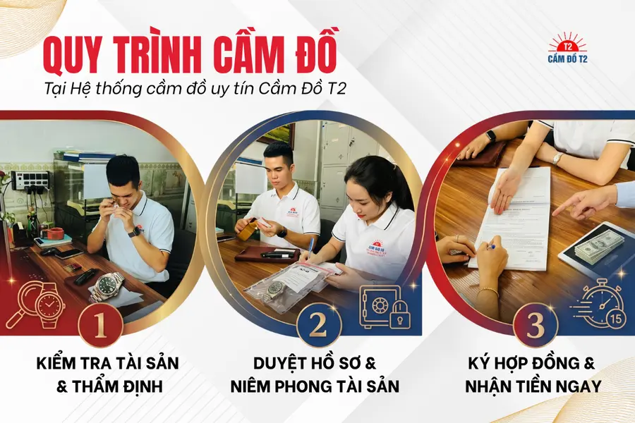 Quy trình cầm xe ô tô tại hệ thống Cầm Đồ T2